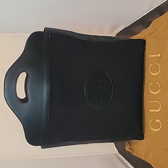 Gucci Handbags - ❤️GUCCI VINTAGE LATE 90'S LIMITED EDITION BAG/TOTE BLACK SUEDED FLEECE/LEATHER